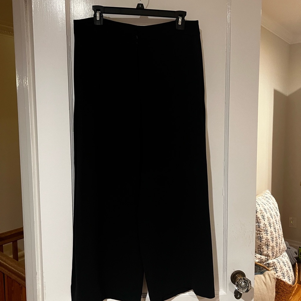 MM. Lafleur Black Cropped Wide-Leg Pants
